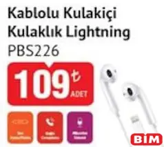 POLOSMART KABLOLU KULAKİÇİ KULAKLIK LİGHTNİNG PBS226
